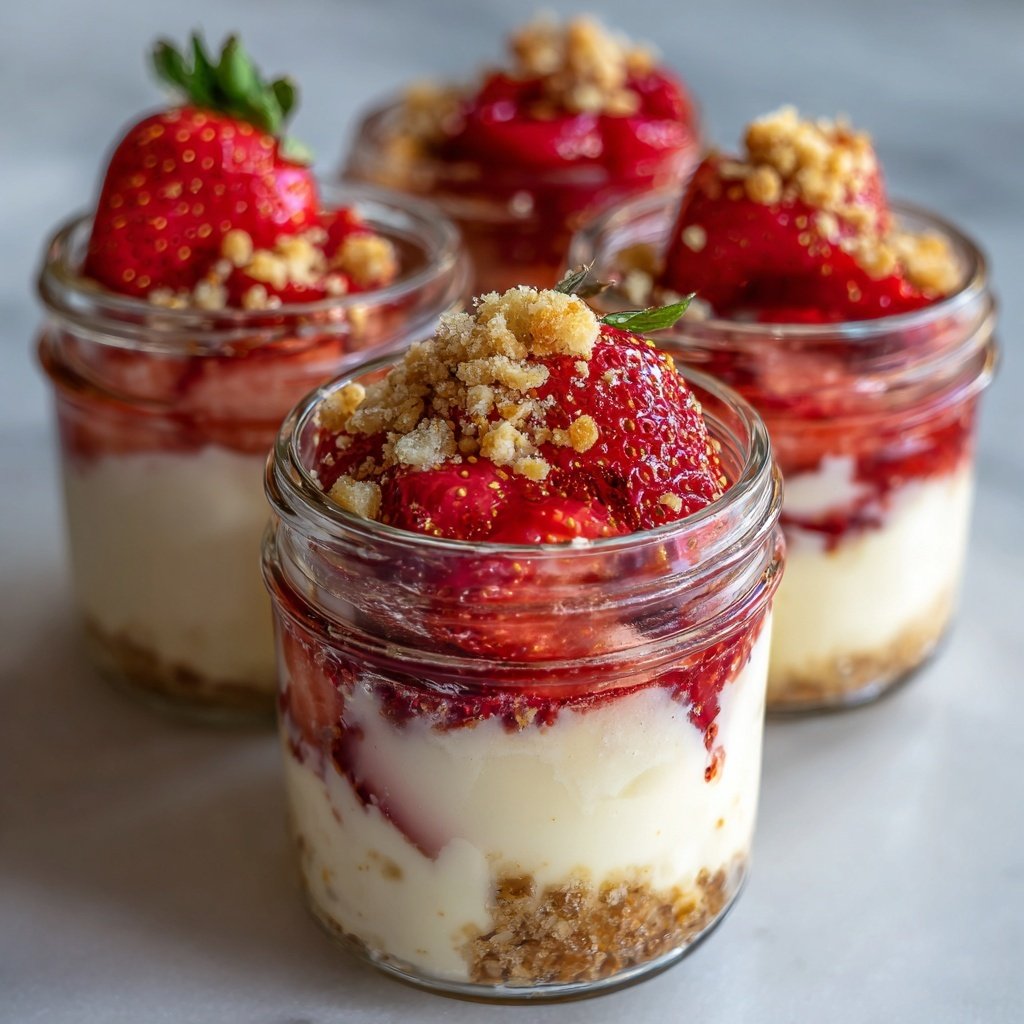 Strawberry Cheesecake Breakfast Jars