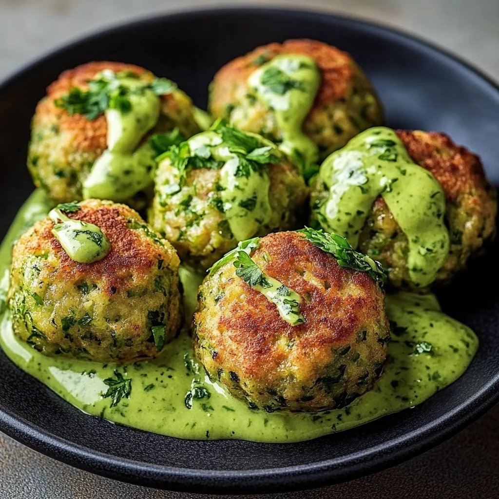 Salmon Balls with Creamy Avocado Sauce
