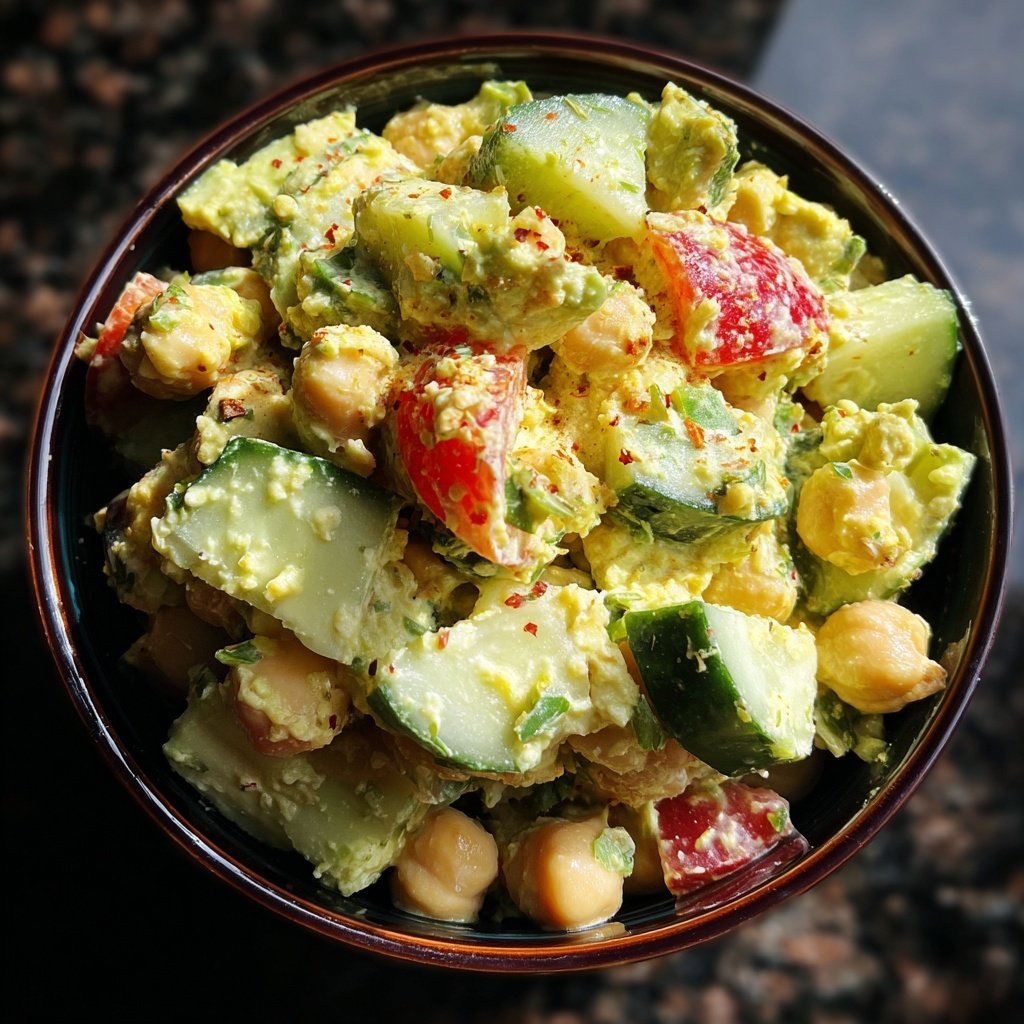 Healthy & Light Avocado Chickpea Salad