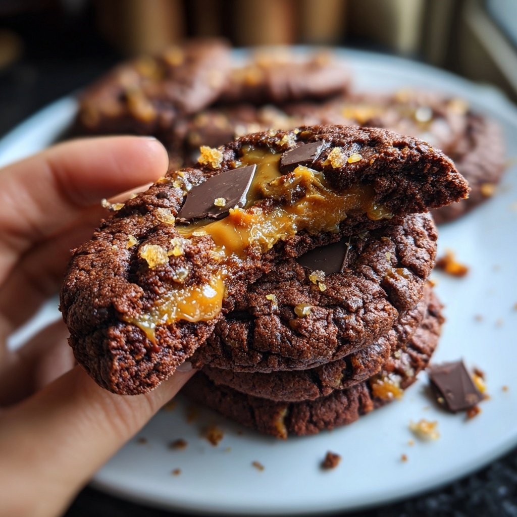 Brownie Mix Chocolate Caramel Cookies