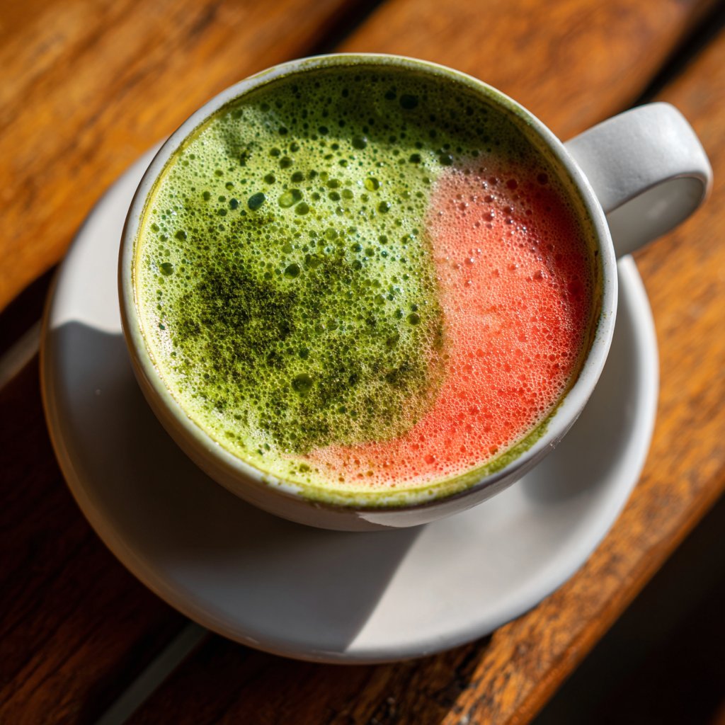 Hot Strawberry Matcha Latte