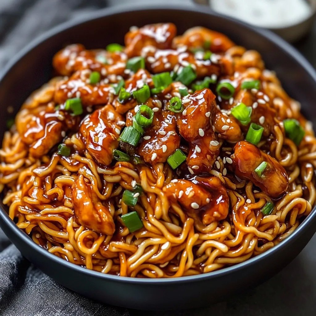 Sticky Garlic Chicken Noodles