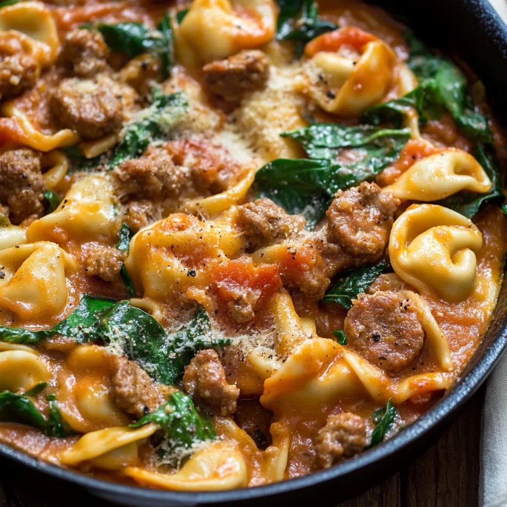 One Pan Tortellini with Sausage