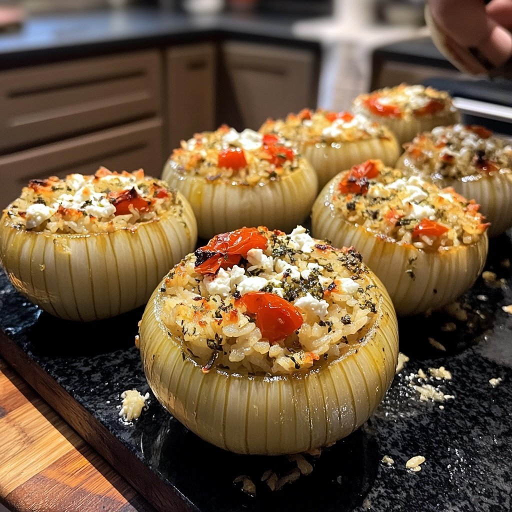 Greek Stuffed Onions