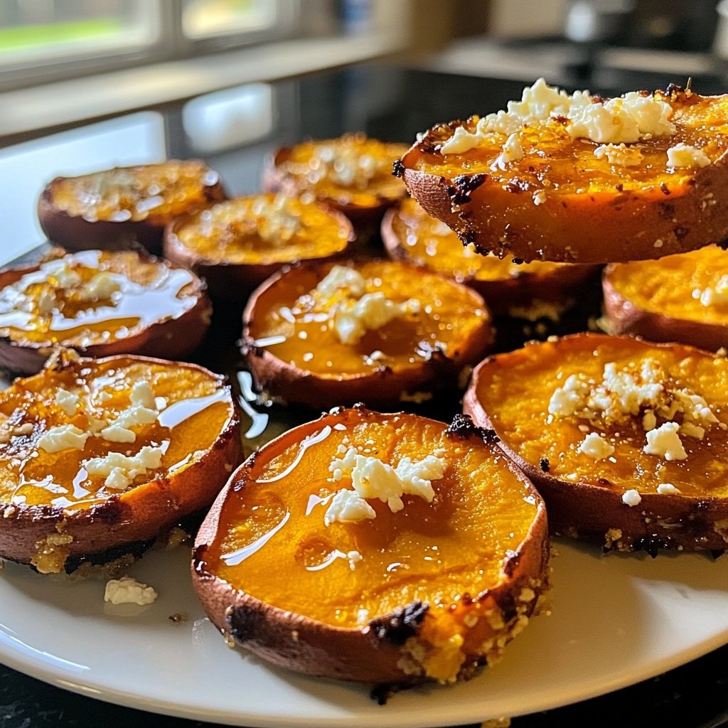 Sweet Potato Recipes: Honey Feta Sweet Potato Rounds